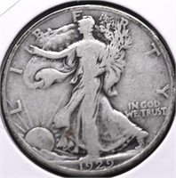 1929 D WALKING HALF DOLLAR F