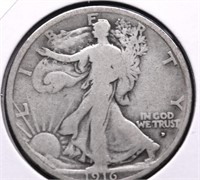 1916 D WALKING HALF DOLLAR VG