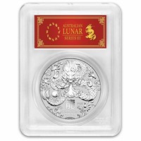 2024 Aus 1 Oz Silver Lunar Dragon Ms-70 Pcgs Fdi