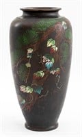 Mitsumine Signed Japanese Art Deco Champleve Vase