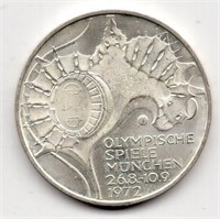 1972 G Germany 10 Mark Silver Coin