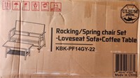 -  ROCKING/SPRING LOVESEAT AND COFFEE TABLE SET C