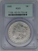 1886 PCGS Green Label MS65 Morgan Silver Dollar