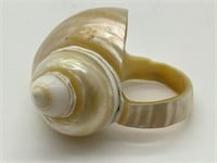 Vintage Carved Mother of Pearl Shell Ring