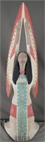 Heavy Ceramic Indian Maiden Statue-Signed ACDMA
