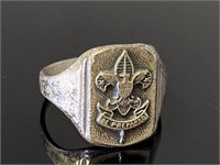 Sterling Be Prepared crest ring.