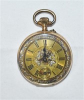 Antique French 14kt Gold Case Monitor Pocket Watch
