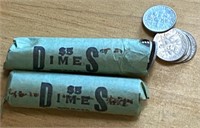 2 Rolls of Silver Roosevelt Dimes