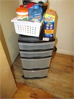 4 DRAWER FOLL AROUND CABINET, CLEANING SUPPLIES