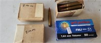 8MM LONG AMMUNITION  3 FULL BOXES MAYBE 60 TOTAL