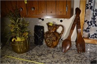 400: assorted decor vase fork/spoon brass planter