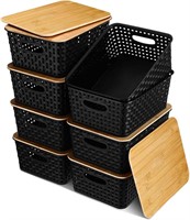 Barydat 8pk Storage Baskets 10x7x4 (Black)