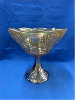Indiana Glass Amber Pedestal Bowl
