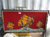 Sailboat Painting on Velvet
