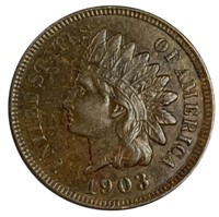 1903 Indian Head Cent Penny AU