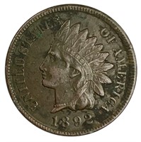 1892 Indian Head Cent Penny AU