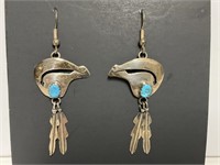 Sterling Turquoise Earrings 4.2gr TW