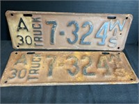 1930 Wisconsin Truck License Plates