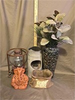 Pottery Elephant, Vase, Candle Lantern & More