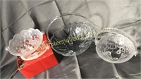 3 mikasa crystal baskets one without bell