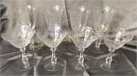 Set of 8 etched crystal stemware possibly