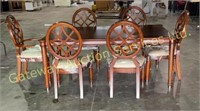 Dining Room Table w/ 6 Chairs 2 are Capitan Chairs
