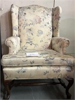 Vintage wing back floral chair
