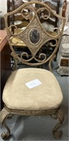 Beautiful vintage chair with no arms; iron