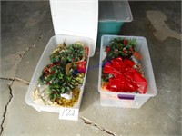 2 totes of Christmas decorations