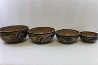 Set 4 Hand-painted Pottery Bowls from Mexico