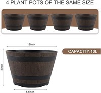 Indoor And Outdoor Plant  Pots Set - 4 Pk, 12 Inch