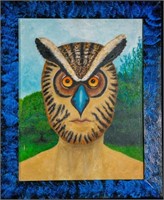 "Owl Man" 22x18 Acrylic on canvass board