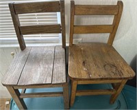 Pair of children’s wooden chairs