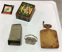 Misc lot including cheese grater