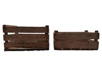 Set of 2 Wood Crates with Lettering