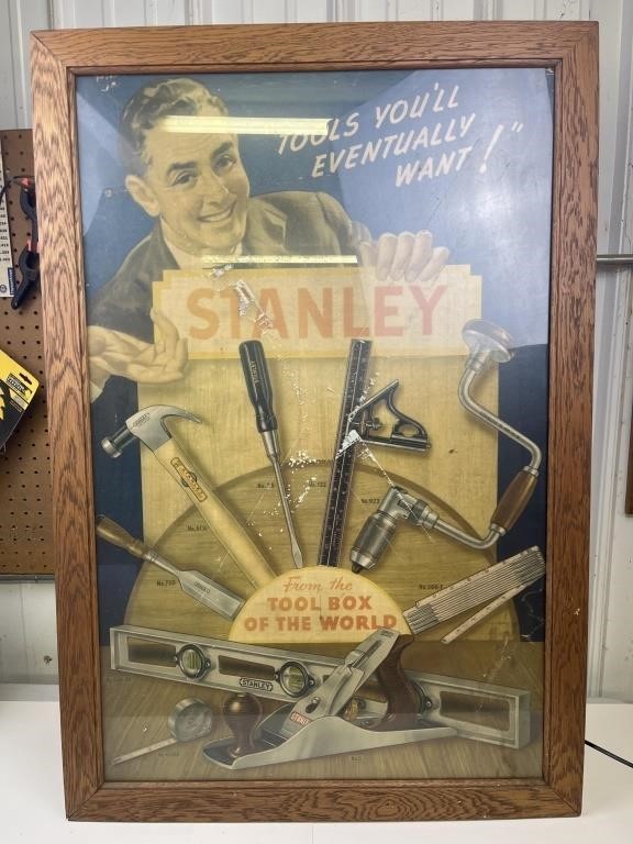 Hard to find framed Stanley tool poster