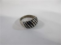Vintage sterling silver black onyx, inlay ring
