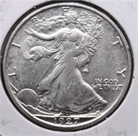 1927 S WALKING HALF DOLLAR UNC DETAILS