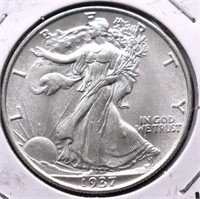 1937 CHOICE BU WALKING HALF DOLLAR