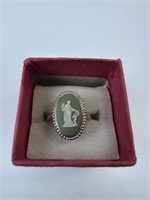 Sterling Green Wedgwood Ring