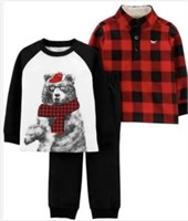 Carters 3T Boys Outfit Fleece 3Pc