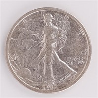 Coin 1917-D Walking Liberty Half Dollar In VF