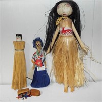 Vintage Souvenir Dolls-Straw-Primitive Style