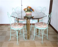Glass Top Dinette Table and Chairs