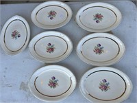7 PC OVAL FLOWER PLATES