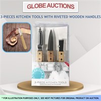 3-PIECES KITCHEN TOOLS W/ RIVETED WOODEN HANDLES