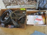 2 flats w/battery cable ends, electrical supplies,