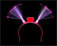 LED Flashing Fiber Optic Headband- Red 12 pcs