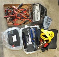 SCHUMACHER BATTERY CHARGER, BATTERY, JUMPER CABLES