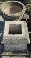 XL concrete 21" dia pot with 18" pedestal stand